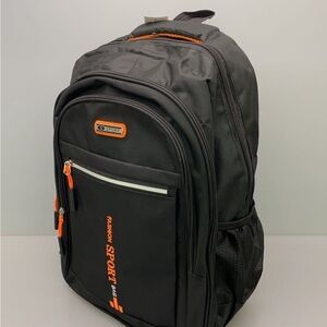 Sport Black and Orange Backpack with Modern Design